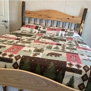 3-Piece Reversible Rustic Lodge Bedspread Full/Queen Size Quilt